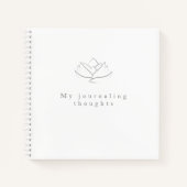 灰色のエレガントハスの花のジャーナリング思考 ノートブック (正面)