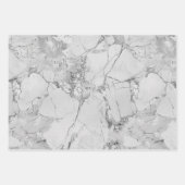 灰色のエレガント渦巻き大理石テクスチャラッピング紙 ラッピングペーパーシート (正面2)