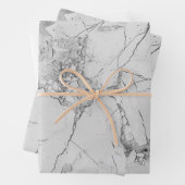 灰色のエレガント渦巻き大理石テクスチャラッピング紙 ラッピングペーパーシート (インサイチュ)