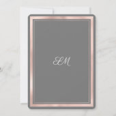 灰色のエレガント白いバラの金ゴールド大理石のテーブル番号 招待状 (裏面)