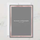 灰色のエレガント白いバラの金ゴールド大理石RSVP 招待状 (裏面)