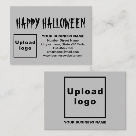 灰色のエンクロージャカードでのビジネスのハロウィーンの挨拶 エンクロージャーカード (正面/裏面)