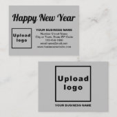 灰色のエンクロージャカードで新年の挨拶 エンクロージャーカード (正面/裏面)