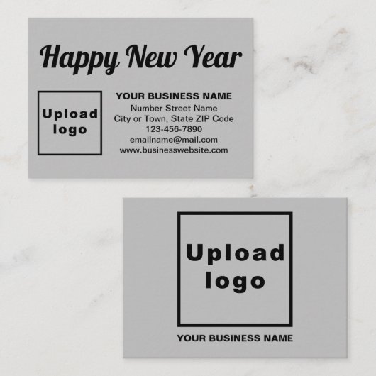 灰色のエンクロージャカードで新年の挨拶 エンクロージャーカード (正面/裏面)