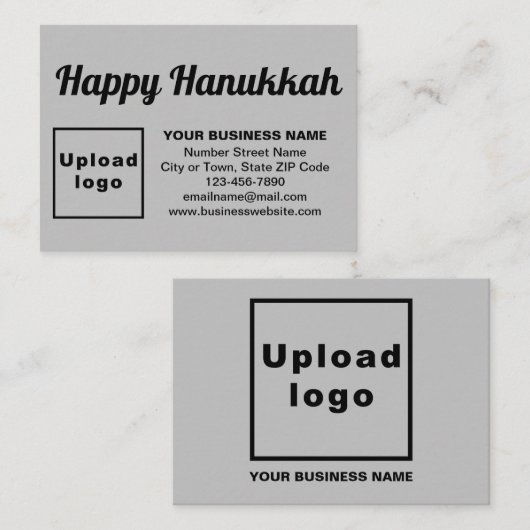 灰色のエンクロージャカードにビジネスのハヌカー挨拶 エンクロージャーカード (正面/裏面)