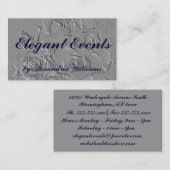 "灰色のエンボスバラ" 名刺 (正面/裏面)