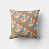 灰色のオレンジアカギツネの幼いこどもの芸術のクッションの枕 クッション (裏面)