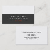 灰色のオレンジ色のトレンディーマネージャの名刺 名刺 (正面/裏面)