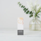 灰色のオレンジ赤のモダンな花屋プロダクトタグ・カード スキニー名刺 (スタンド正面)