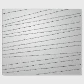 灰色のカッコいい白と黒の有刺線パターン ラッピングペーパー (フラット)