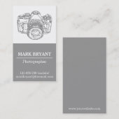 灰色のカメラのスケッチ、カメラマン 名刺 (正面/裏面)