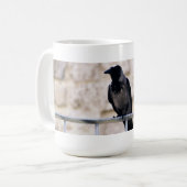 灰色のカラスのマグ コーヒーマグカップ (正面左)