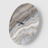 灰色のカーリー大理石：黄金の静脈 ラージ壁時計 (傾斜)