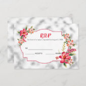 灰色のガラスと花 出欠カード (正面/裏面)