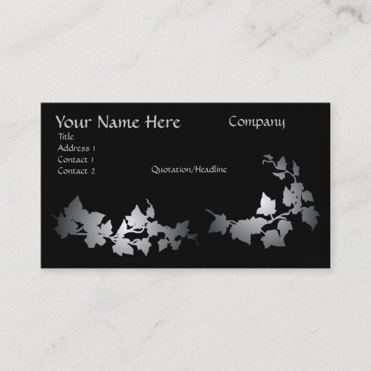 灰色のキヅタの名刺 名刺 (正面)