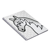 灰色のキャラクターの馬の顔 ノートブック (右側)