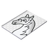 灰色のキャラクターの馬の顔 ノートブック (左側)