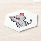 灰色のキャラクター猫 ペーパーコースター (アングル)