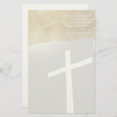 灰色のキリスト教の十字の文房具 便箋 (正面/裏面)