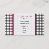 灰色のギンガムのAppleのファッションの先生の名刺 名刺 (裏面)