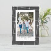 灰色のクラシック格子状の縦写真 シーズンカード (スタンド正面)