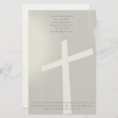 灰色のクリスチャンのクロス文房具 便箋 (正面/裏面)