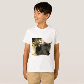 灰色のクリスマスの子猫IIII Tシャツ (正面フル)