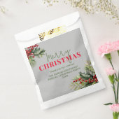 灰色のクリスマスパーティーにホリーとパインが引き立てる フェイバーバッグ (封をした状態)