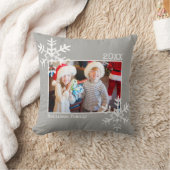 灰色のクリスマスフォト雪動揺して片 クッション (ブランケット)