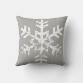 灰色のクリスマスフォト雪動揺して片 クッション (裏面)
