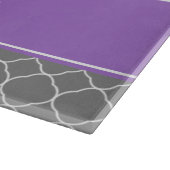 灰色のクローバーの紫色のパーソナライズ カッティングボード (角)