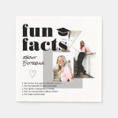 灰色のクール卒業おもしろいファクト卒業2枚 スタンダードカクテルナプキン (正面)