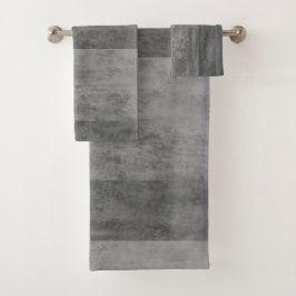 灰色のグラデーションなストライプのの陰 バスタオルセット