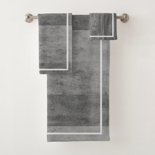 灰色のグラデーションなストライプのの陰 バスタオルセット (インサイチュ)