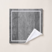 灰色のグラデーションなストライプのの陰 バスタオルセット (ウォッシュタオル)