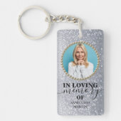 灰色のグリッターが愛の記憶の中でメモリアルを乾燥 キーホルダー (正面)