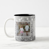 灰色のグリッター2の写真w/Textのデザインあなた専有物 ツートーンマグカップ (左)