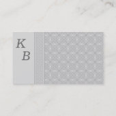 灰色のケルト結び目模様の家庭教師の名刺 名刺 (裏面)