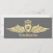 灰色のコンサートのチケットのバーの(ユダヤ教の)バル・ミツバーの招待状 招待状 (裏面)