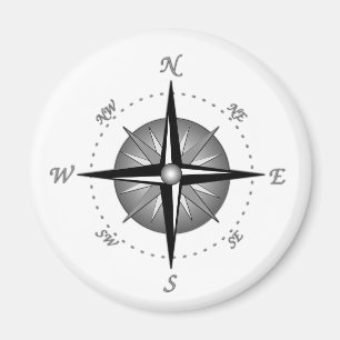 灰色のコンパス面図 マグネット