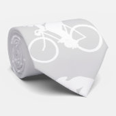 灰色のサイクリストおよび自転車パターン ネクタイ (ロール)
