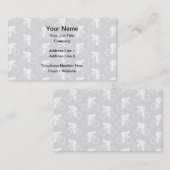 灰色のサイクリストおよび自転車パターン 名刺 (正面/裏面)