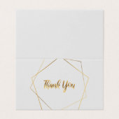灰色のサンキューカードと金ゴールド五角形 (外部フラット)
