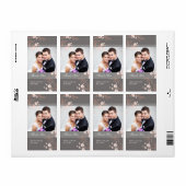 灰色のサンゴフローラ写真のウェディングラベル ラベル (フルシート)