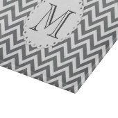 灰色のシェブロンのモノグラムのまな板 カッティングボード (角)