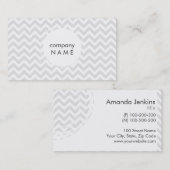灰色のシェブロンの白いフレーム 名刺 (正面/裏面)