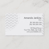 灰色のシェブロンの白いフレーム 名刺 (裏面)