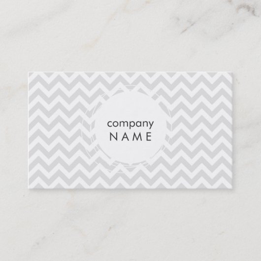 灰色のシェブロンの白いフレーム 名刺 (正面)