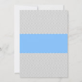 灰色のシェブロンの青い十字の男の子の洗礼の《キリスト教》洗礼式や命名式 招待状 (裏面)