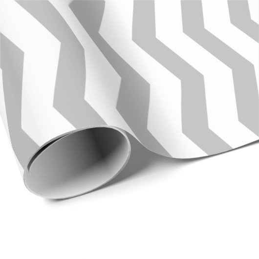 灰色のシェブロンパターンzagストライプクリスマス ラッピングペーパー (ロールコーナー)